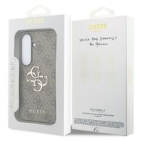 Guess Cover Posteriore con Logo 4G in Metallo Samsung Galaxy S26 Plus - Marrone