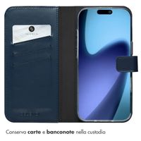 Selencia Cover a libro in vera pelle Apple iPhone Air - Blu