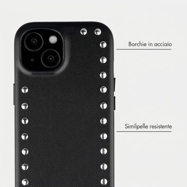 Selencia Cover posteriore Studs con MagSafe Apple iPhone 15 - Velvet Black