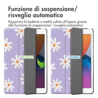 imoshion Cover Trifold Design Apple iPad 9 (2021) 10.2 pollici / iPad 8 (2020) 10.2 pollici / iPad 7 (2019) 10.2 pollici - Flowers Distance