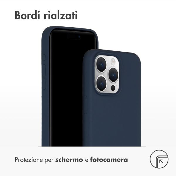 Accezz Cover in silicone liquido con MagSafe Apple iPhone 15 Pro Max - Blu scuro