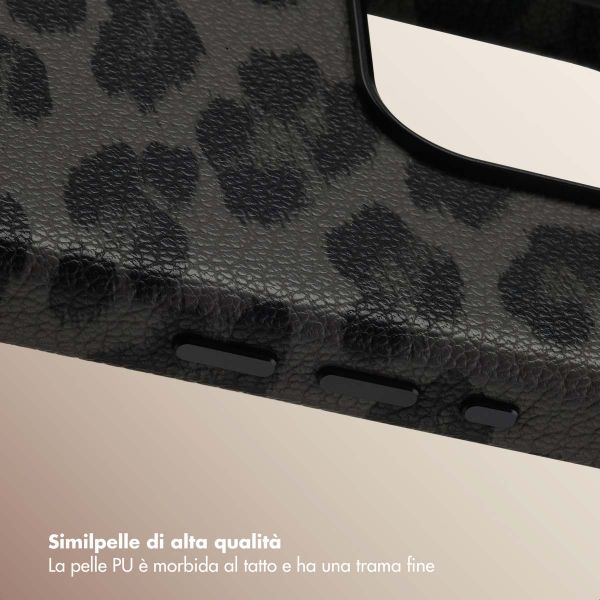 Selencia Cover Sabi Stampa pantera con MagSafe Apple iPhone 15 Pro - Midnight Black
