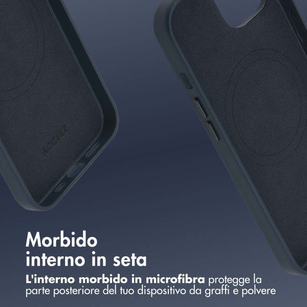 Accezz Cover in Pelle con MagSafe Apple iPhone 13 - Nightfall Blue