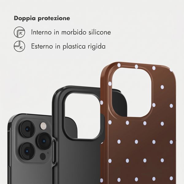Selencia Cover Posteriore Vivid Apple iPhone 14 Pro - Happy Dots Chocolate