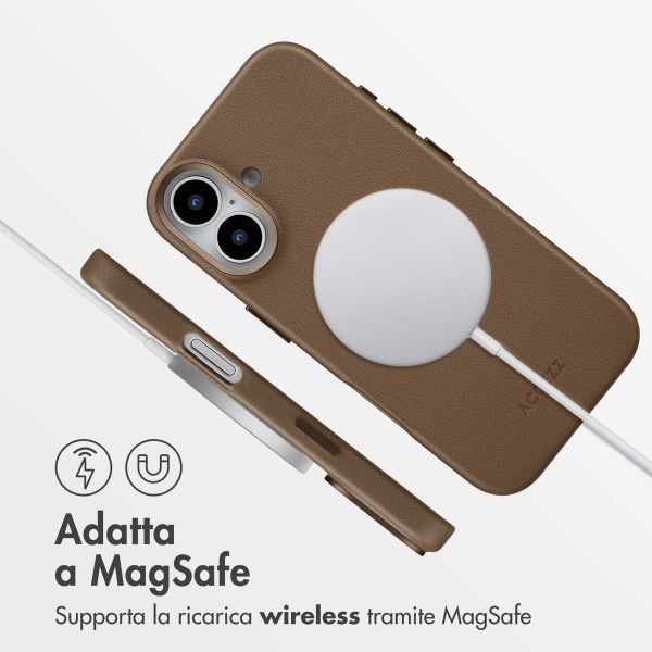 Accezz Cover in Pelle con MagSafe Apple iPhone 17 - Marrone caffè