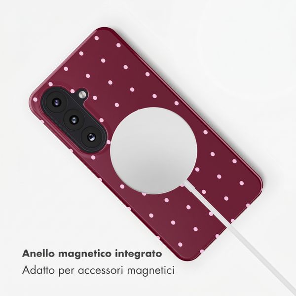 Selencia Cover posteriore Vivid con MagSafe Samsung Galaxy S26 - Happy Dots Burgundy