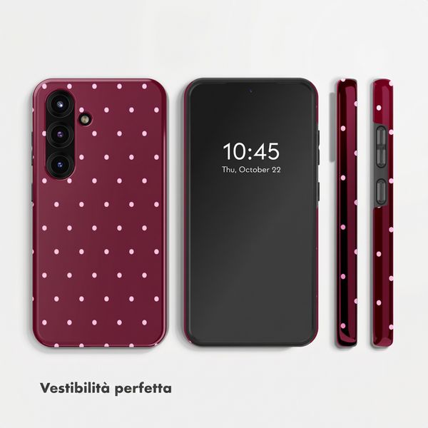 Selencia Cover Posteriore Vivid Samsung Galaxy S25 - Happy Dots Burgundy