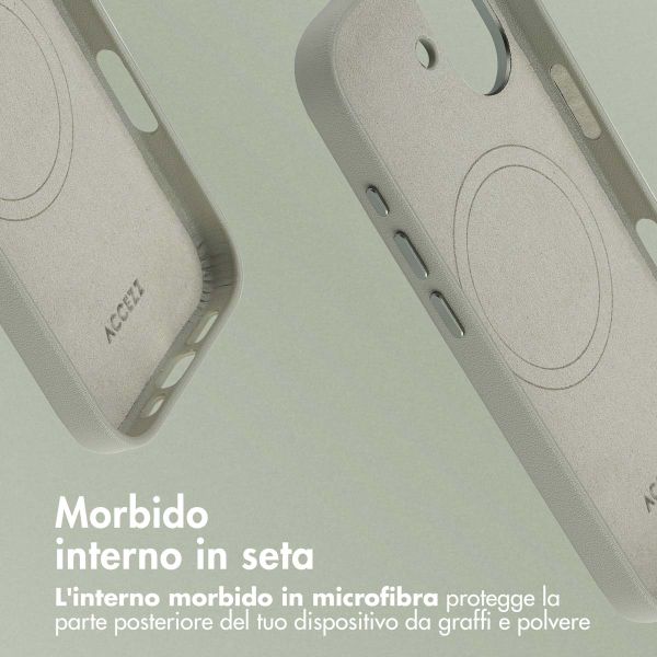 Accezz Cover in Pelle con MagSafe Apple iPhone 17 - Light Grey