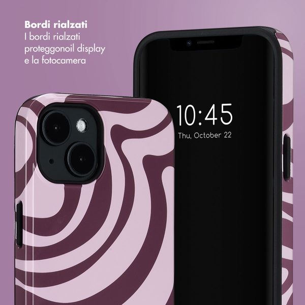 Selencia Cover posteriore Vivid con MagSafe Apple iPhone 14 - Wavy Swirl Pink Plum