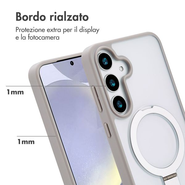 Accezz Cover con anello e supporto con MagSafe Samsung Galaxy S25 Plus - Grigio