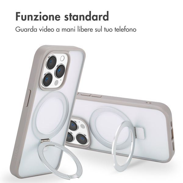 Accezz Cover con anello e supporto con MagSafe Apple iPhone 15 Pro - Grigio