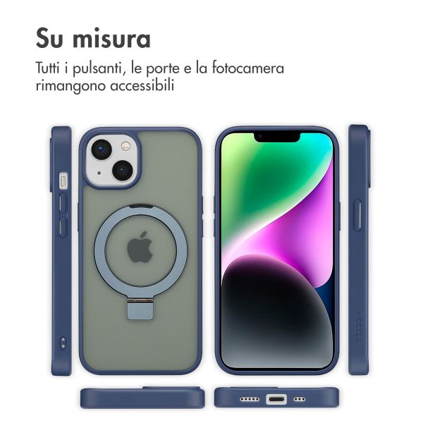 Accezz Cover con anello e supporto con MagSafe Apple iPhone 14 - Blu