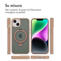 Accezz Cover con anello e supporto con MagSafe Apple iPhone 14 - Marrone