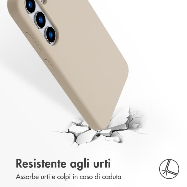 Accezz Cover in silicone liquido con MagSafe Samsung Galaxy S25 - Stone