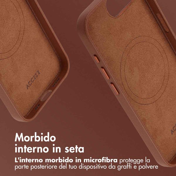 Accezz Cover in Pelle con MagSafe Apple iPhone 17e / 16e - Sienna Brown