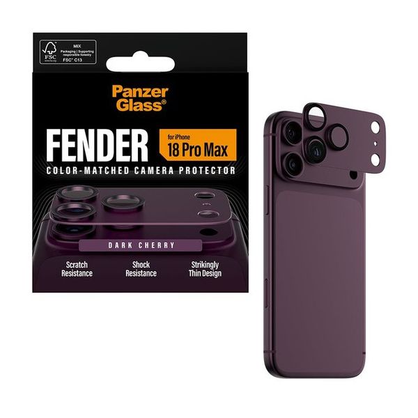 PanzerGlass Fender Protezione fotocamera Apple iPhone 18 Pro Max - Dark Cherry