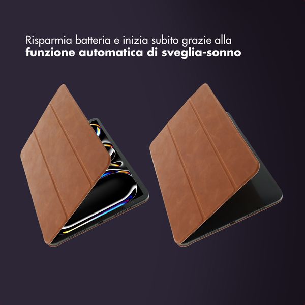 Accezz Cover a libro trifold in pelle Apple iPad Pro 11 (2025) M5 / (2024) M4 - Cognac
