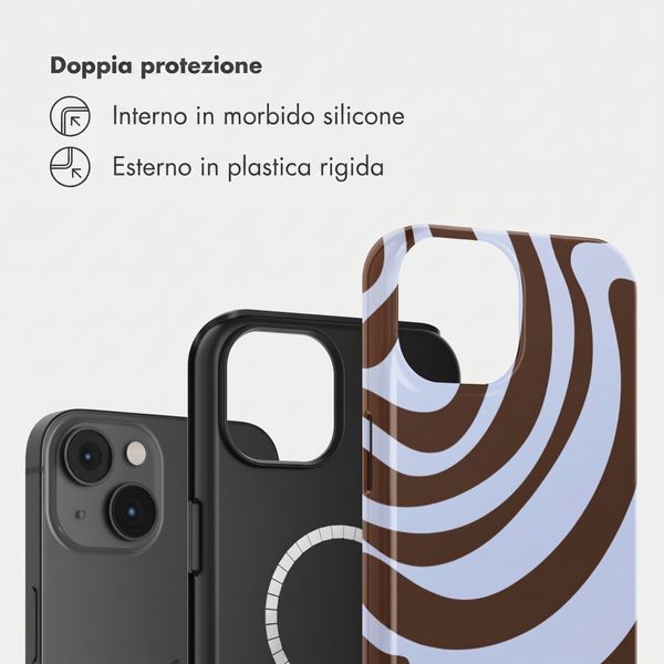 Selencia Cover posteriore Vivid con MagSafe Apple iPhone 14 - Dream Swirl Chocolate