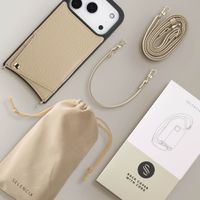 Selencia Cover per telefono Nova con cordino e portacarte Apple iPhone 17 Pro - Beige