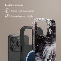 Selencia Cover posteriore Vivid con MagSafe Apple iPhone 16 Pro - Chic Marble Black