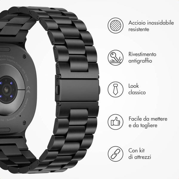 imoshion Cinturino in acciaio Samsung Galaxy Watch 8 (40/44mm) / Classic (46mm) - Nero