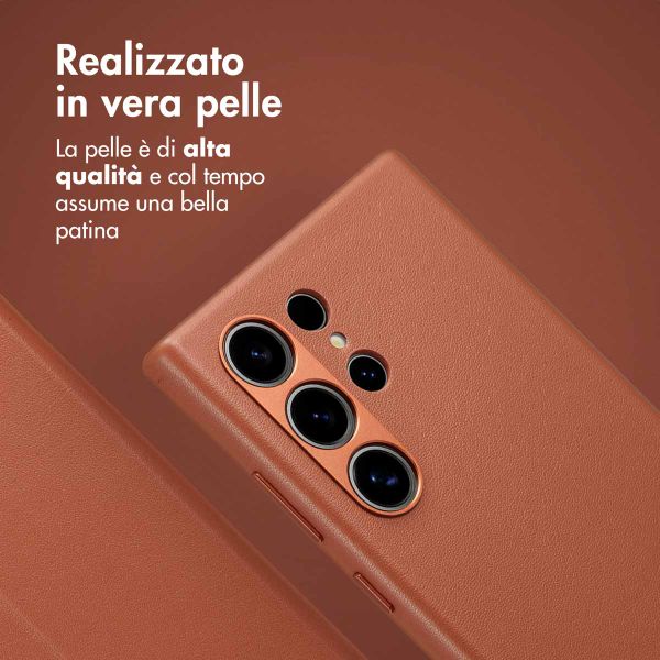 Accezz Cover in pelle 2 in 1 con MagSafe Samsung Galaxy S24 Ultra - Sienna Brown