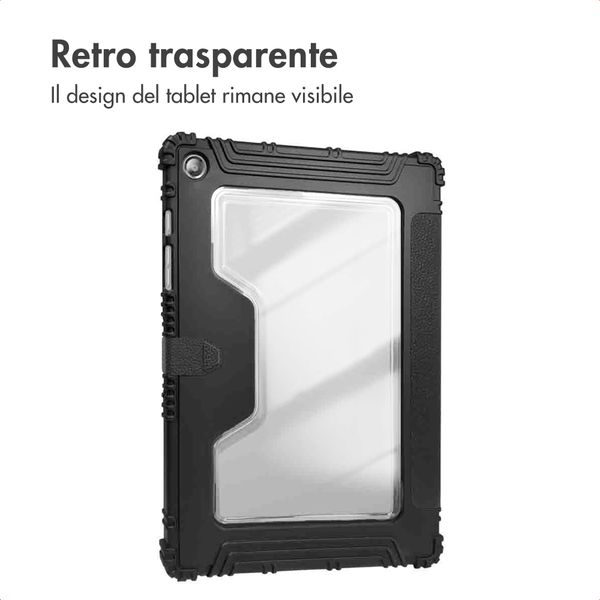 Accezz Libreria a tre ante robusta Samsung Galaxy Tab A9 Plus - Nero
