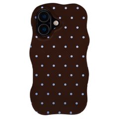 Selencia Cover Vivid Wavy con MagSafe Apple iPhone 16 - Happy Dots Chocolate