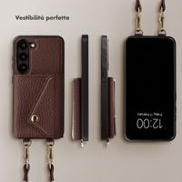 Selencia Cover per telefono Sera con cordino e portacarte a busta Samsung Galaxy S23 - Chocolate Brown