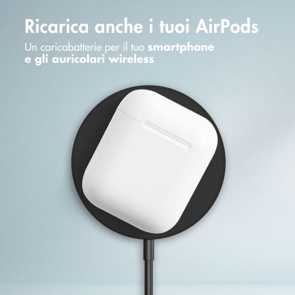 Accezz Caricabatterie Wireless USB-C - Caricatore Senza Fili MagSafe e Qi2 - 1 metro - Nero
