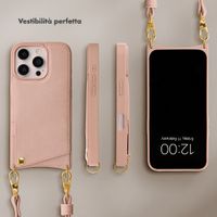 Selencia Cover per telefono Nova con cordino e portacarte Apple iPhone 16 Pro - Dusty Rose