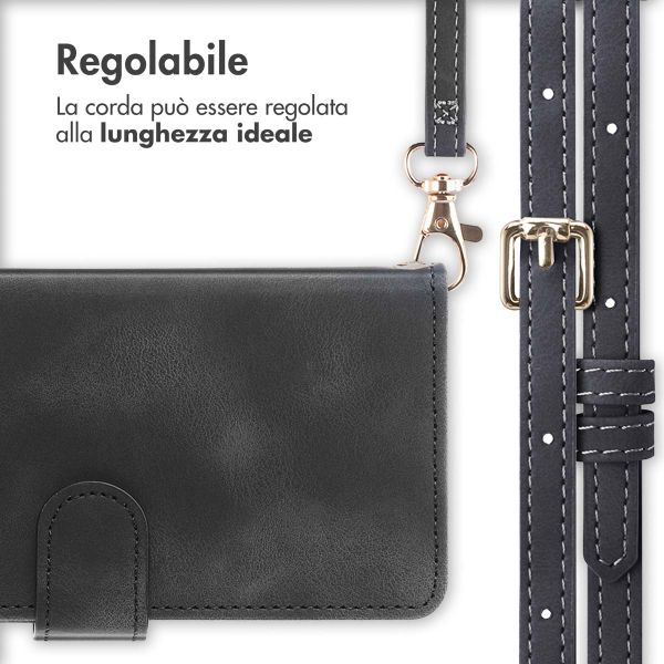 imoshion Cover a libro con Cordino Apple iPhone 12 (Pro) - Nero