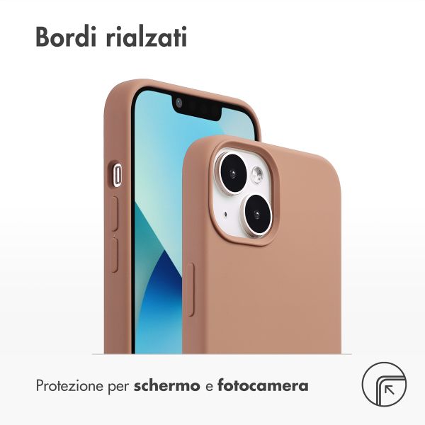 Accezz Cover in silicone liquido con MagSafe Apple iPhone 14 / 13 - Marrone chiaro