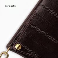 Selencia Nova cover posteriore in vera pelle con portacarte Apple iPhone 15 - Dark Chocolate