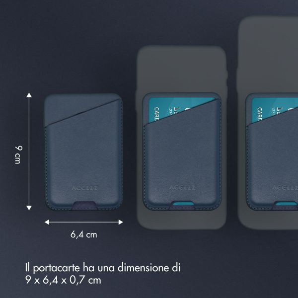 Accezz Portacarte in pelle - Compatibile con MagSafe e Qi2 - Nightfall Blue
