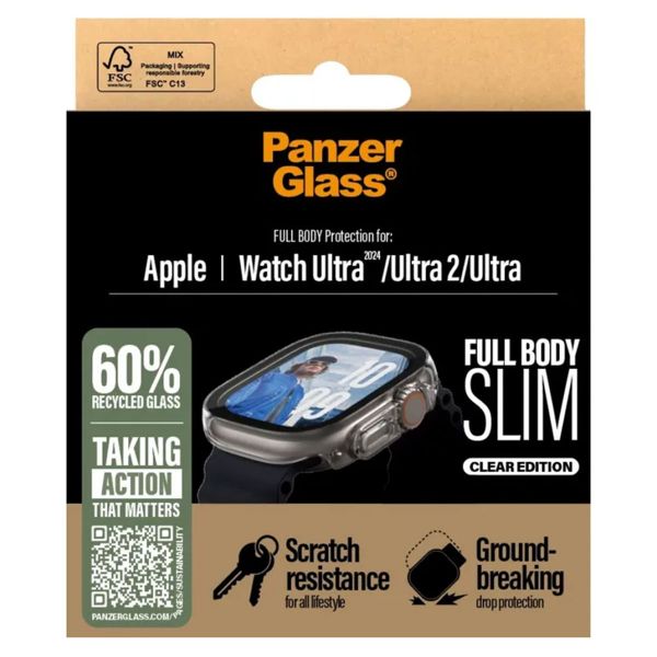 PanzerGlass Cover full body slim Apple Watch Ultra / Ultra 2 / Ultra 3 - 49 mm - Transparent