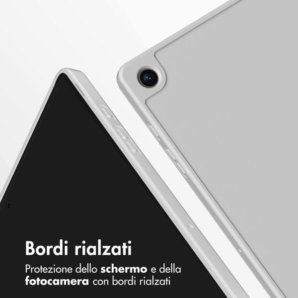 Accezz Cover a libro in silicone Smart Samsung Galaxy Tab A9 Plus - Grigio