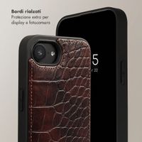 Selencia Cover per telefono Nova Croco con cordino e portacarte Apple iPhone 17e / 16e - Burgundy