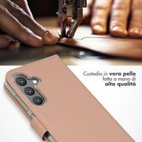Selencia Cover a libro in vera pelle Samsung Galaxy S24 - Dusty Pink