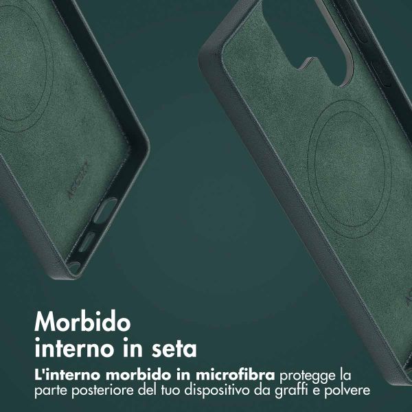 Accezz Cover in Pelle con MagSafe Samsung Galaxy S25 Ultra - Cedar Green