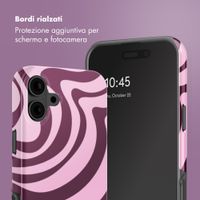 Selencia Cover Posteriore Vivid Apple iPhone 16 - Wavy Swirl Pink Plum