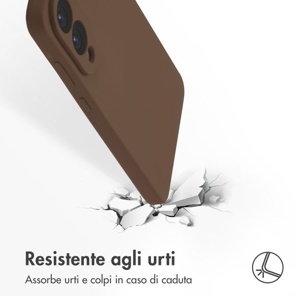 Accezz Cover in silicone liquido con MagSafe Samsung Galaxy S25 Edge - New Tea Brown