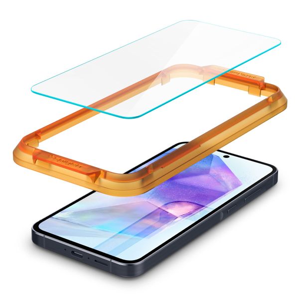 Spigen Vetro temperato GLAStR EZ Fit, confezione da 2 + Applicatore Samsung Galaxy A55