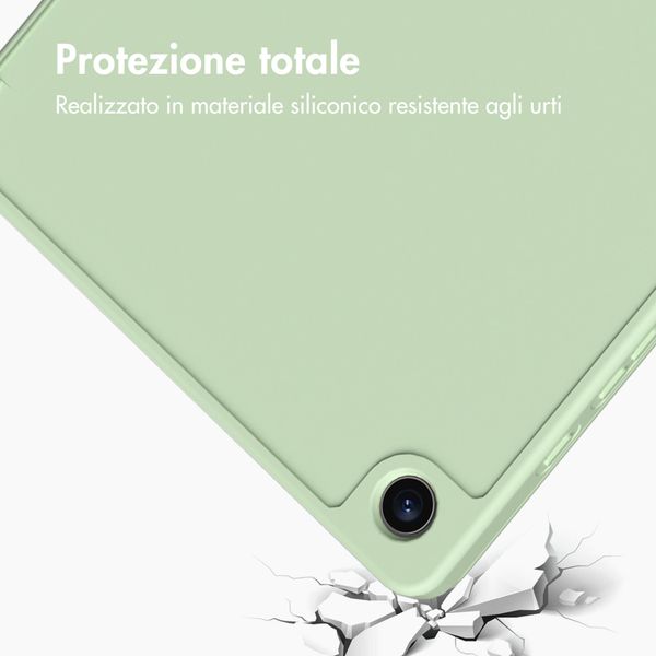 Accezz Cover a libro in silicone Smart Samsung Galaxy Tab A9 Plus - Verde chiaro