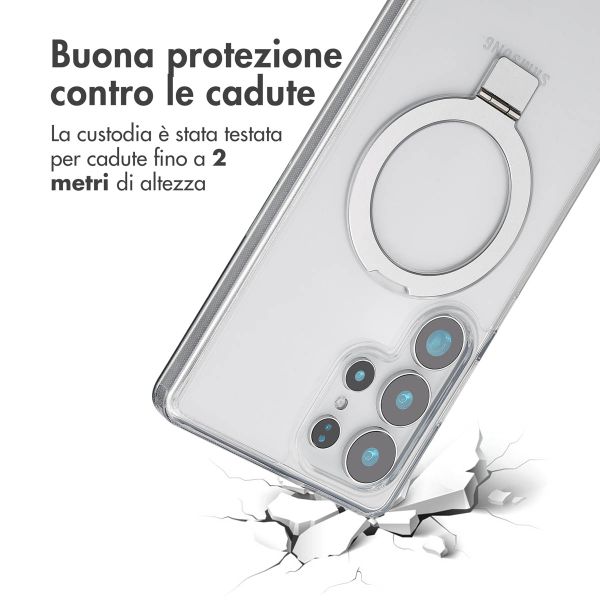 Accezz Cover con anello e supporto con MagSafe Samsung Galaxy S25 Ultra - Trasparente