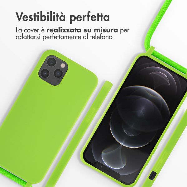 imoshion Cover in Silicone con Cordino Apple iPhone 12 (Pro) - Fluor Groen