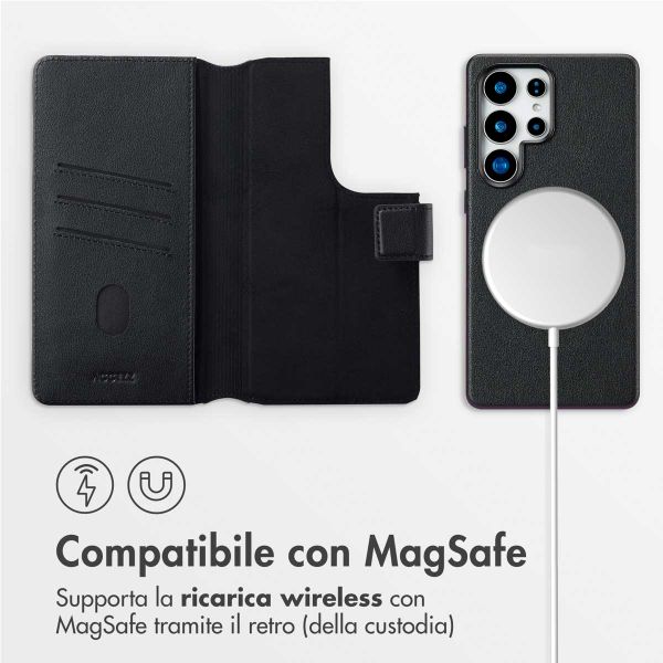 Accezz Cover in pelle 2 in 1 con MagSafe Samsung Galaxy S25 Ultra - Onyx Black