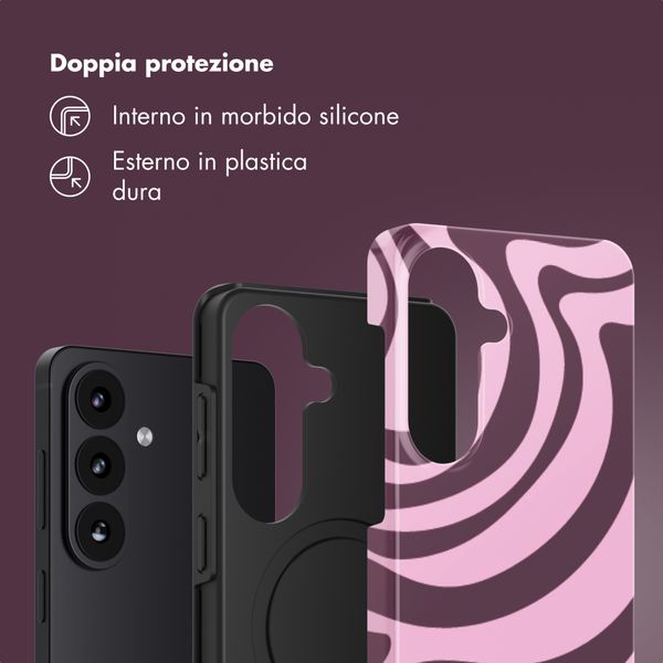 Selencia Cover Posteriore Vivid Samsung Galaxy S26 - Wavy Swirl Pink Plum