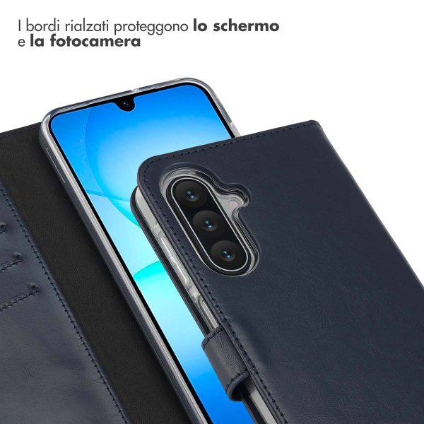 Selencia Cover a libro in vera pelle Samsung Galaxy A17 (5G) / (4G) - Blu