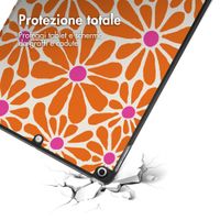 imoshion Cover Trifold Design Apple iPad 9 (2021) 10.2 pollici / iPad 8 (2020) 10.2 pollici / iPad 7 (2019) 10.2 pollici - Orange Flower Connect